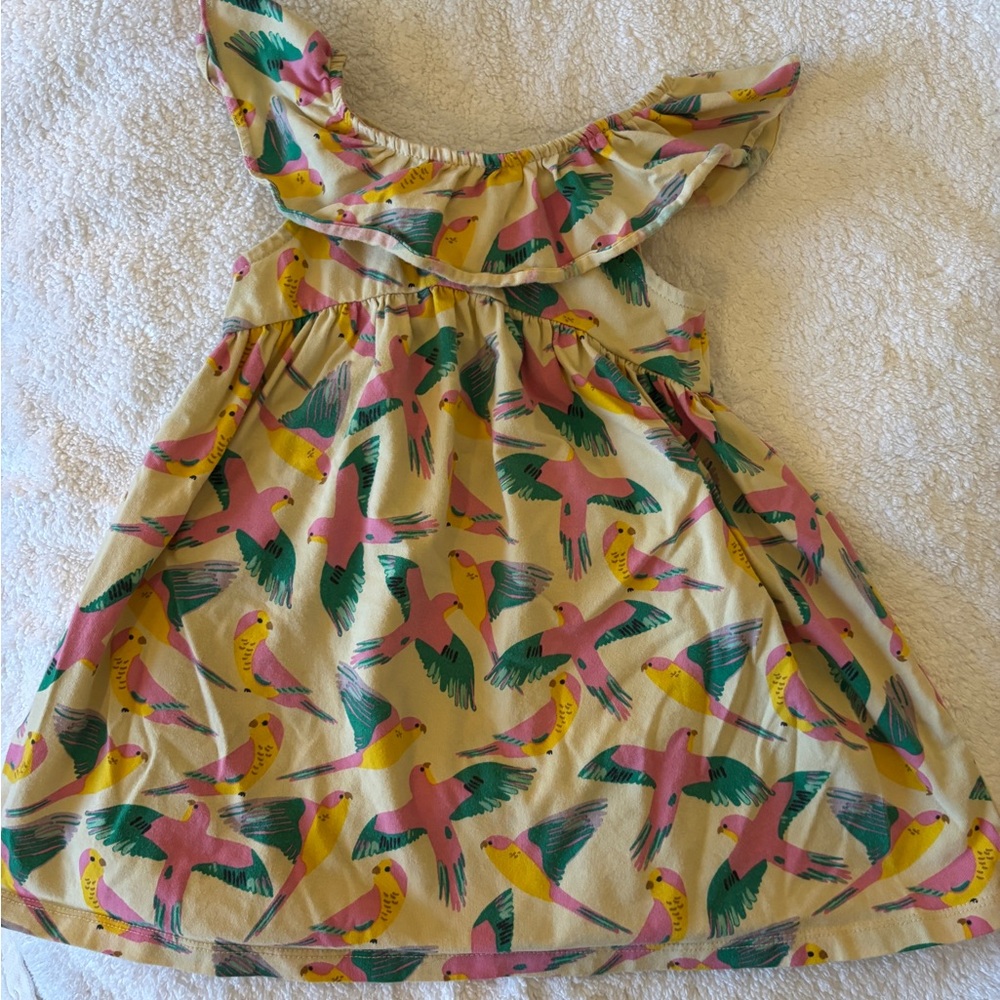Tea Collection Colorful Parrot Print Kids Dress